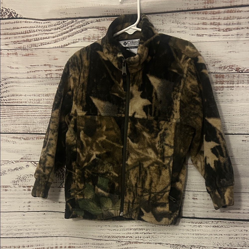 Kids Columbia brown fleece jacket size 4/5